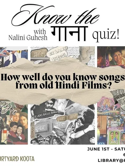 A promotional graphic for the "Know the Gaana Quiz," featured in our June library events.