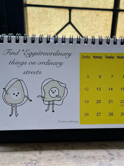 The March 2023 calendar page, featuring two egg-straordinary friends.