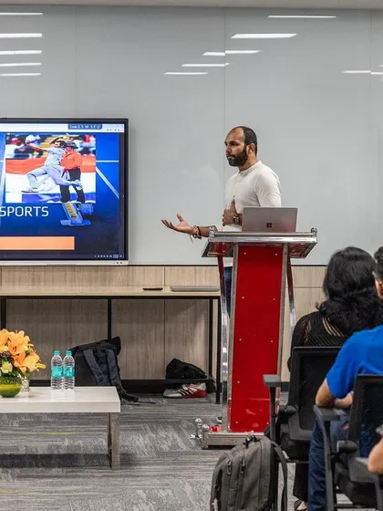 Speaker Yogesh Dwivedi discusses screening in sports environments at the UKSCA Regional Event. His expertise provided valuable insights for coaches working in multi-sport and single-sport settings.