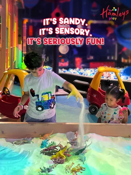 It's sandy, it's sensory, it's seriously fun! I love watching kids get completely absorbed in the tactile experience of our illuminated sand pit.