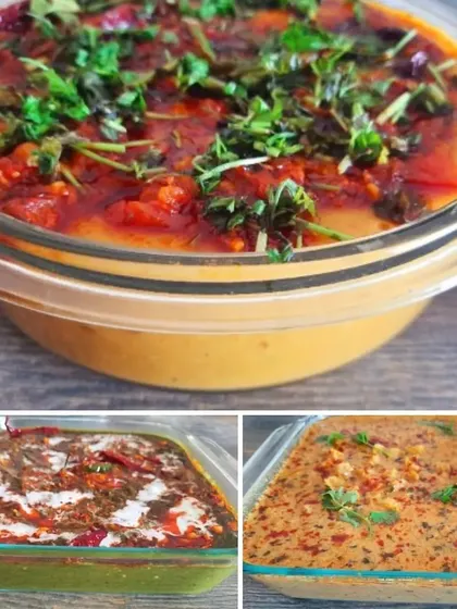 A catered meal for Rakshabandhan, featuring dairy-free dal fry, Rajasthani gatte ki sabzi, and a palak dish.