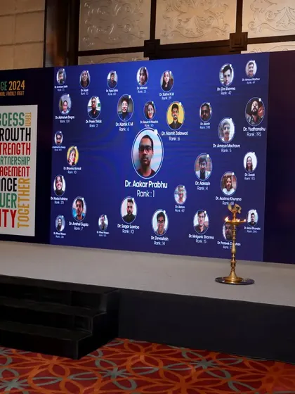 A custom-designed digital display for an awards segment at the DBMCI annual meet. I coordinate with your team to integrate multimedia content seamlessly into the event program.