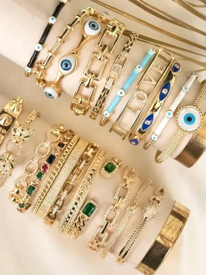 Welcome to stackaholic heaven. This image showcases the endless possibilities for building your own iconic stack with my cuff bangles in every style imaginable.