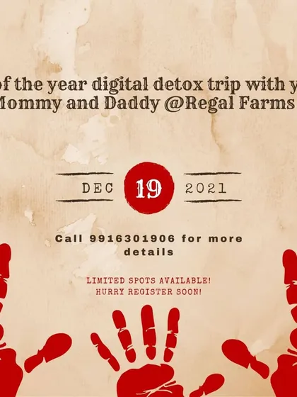 A simple, eye-catching poster for our end-of-the-year digital detox trip. We keep spots limited to ensure a quality experience for all families who join us.