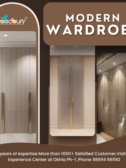 This collage showcases different modern styles, from warm wood finishes to elegant frosted glass doors, all designed to elevate your space.