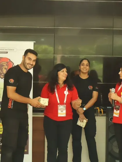 Our lead male instructor, Shashank, receiving his token of appreciation.