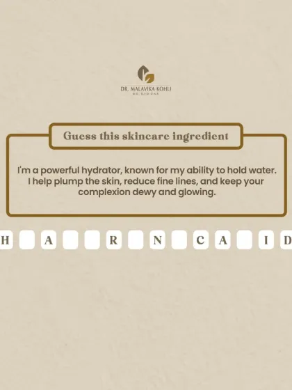 A fun skincare riddle for you to solve. This powerful hydrator is known for its ability to hold water, plump the skin, and keep your complexion dewy and glowing. Can you guess the ingredient?
