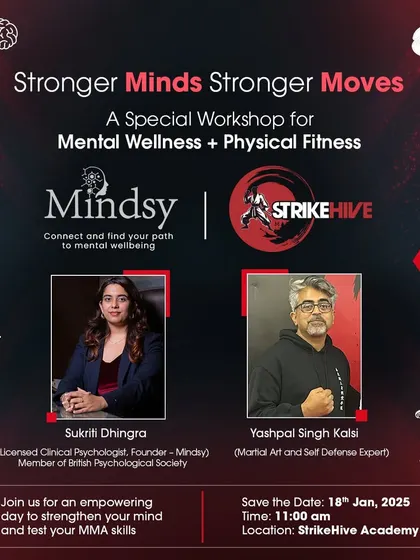 This graphic announces our unique "Stronger Minds Stronger Moves" workshop, a collaboration with Mindsy. We combine physical self-defense training with mental wellness sessions led by licensed psychologists to provide a truly holistic employee wellness program.