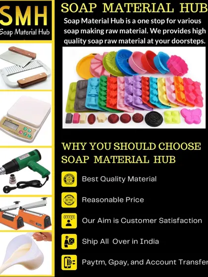 This is a quick summary of what my business, Soap Material Hub, is all about. I offer high-quality materials at a reasonable price and ship all over India, making it easy for you to get everything you need in one place. My goal is your satisfaction.