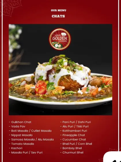 Our dedicated chaat menu features a wide variety of street food favorites, including Pani Puri, Bhel Puri, and Samosa Masala, perfect for live counters at your event.