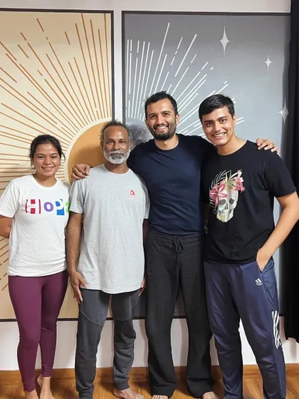 Yoga is a journey within. Here, our community gathers with a guest teacher, sharing a moment of connection and growth in our serene space.