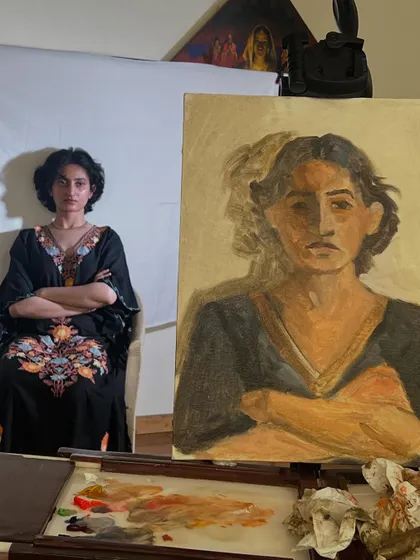 The portrait of Anamaya in progress during our five-and-a-half-hour live session. Even with struggles, the experience of exploring and learning is what makes art so beautiful.