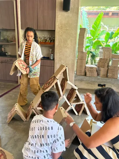 Here I am, directing the community build at the Brik Oven launch. My role is to facilitate the creative process, ensuring the final installation is not only visually striking but also a result of genuine community engagement.