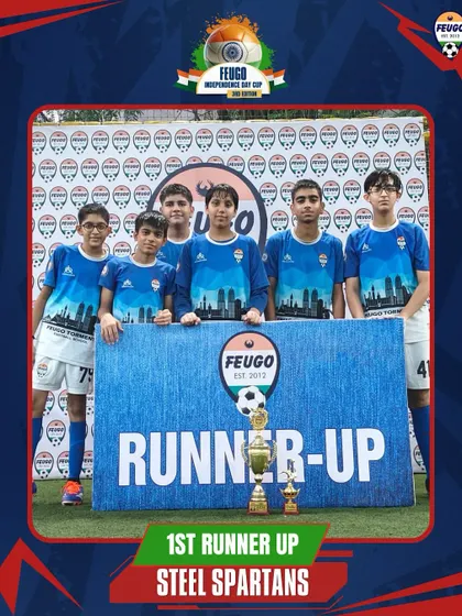 The 'Steel Spartans', our 1st Runner-Up in the U-15 Independence Day tournament.