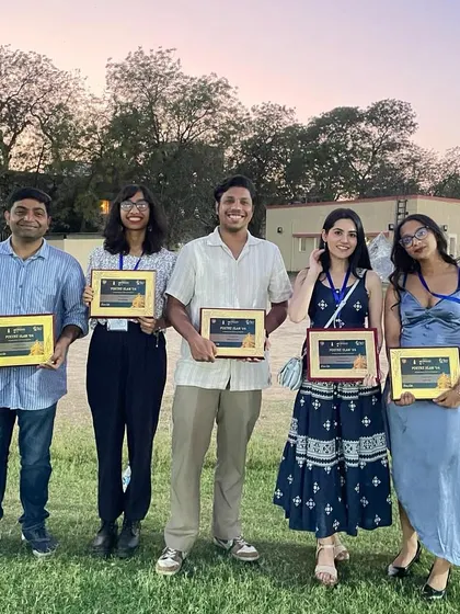 Our proud poets showcasing their certificates after a brilliant performance at BITS APOGEE. We love celebrating the achievements of our talented team.