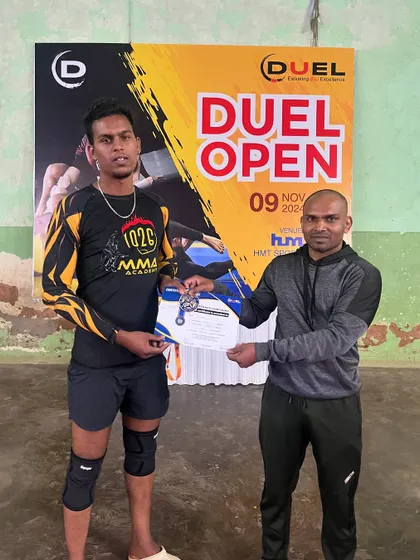 Another one of our fighters receiving his medal at the Duel Open. Every member of our team worked hard and deserves the success that comes their way.