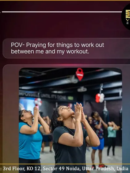 A moment from one of our group classes where members are stretching together. The gym is a playground for self-improvement.