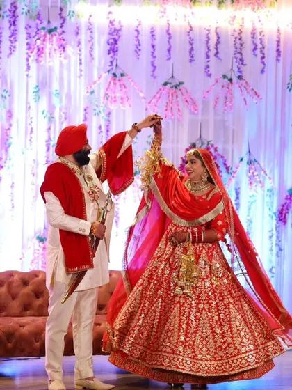 A beautiful Sikh couple. I created a classic Anand Karaj look for the bride that was both traditional and stunning.