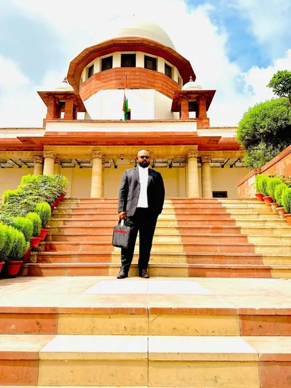 A solo picture at the Supreme Court of India.