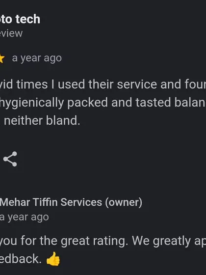 We are proud to have served our customers safely during difficult times. This feedback highlights our focus on hygienically packed food with a balanced, pleasant taste.
