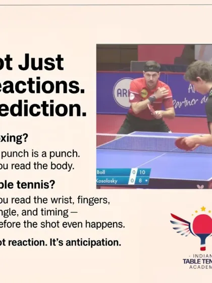It's not just reaction, it's prediction. Top players don't just see the shot, they anticipate it by reading the wrist, fingers, and angle of their opponent. We teach our athletes the art of anticipation.