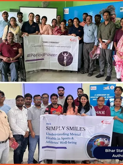 More group photos from our workshops with the Bihar State Sports Authority. We are proud to partner with them to empower coaches, including para-coaches, with essential knowledge on athlete well-being.