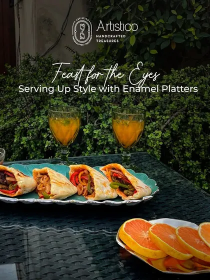 A feast for the eyes. Here's how I use my enamel platters to serve up style. These are perfect for a Sunday brunch, adding a pop of colour to the table.