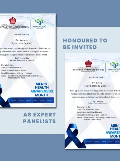I was honored to be invited as an expert panelist for Men's Health Awareness Month at Chatrabhuj Narsee School, alongside my colleague Dr. Yojna, an Ayurveda expert.