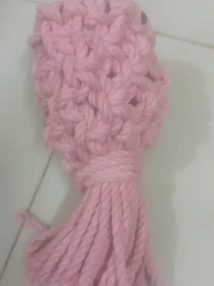A soft pink version of the mini plant pod, beautifully crafted by a student.