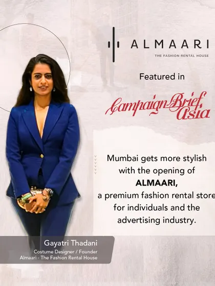 I was so proud to see Almaari featured in Campaign Brief Asia. It's amazing to get recognition for bringing a premium, sustainable fashion rental service to Mumbai.