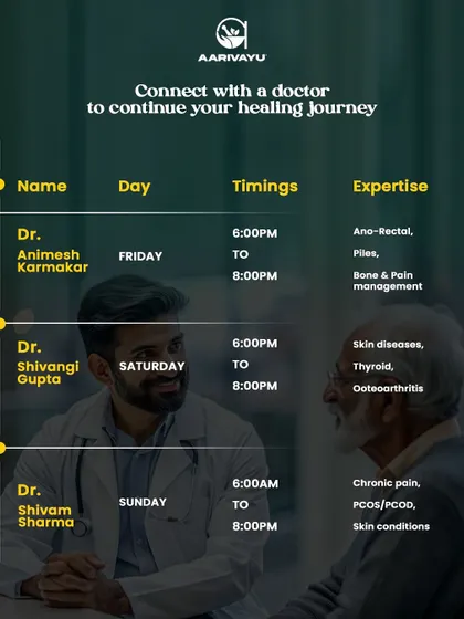 This is the January schedule for our Andheri branch, featuring specialists in pain management, thyroid issues, and PCOD.