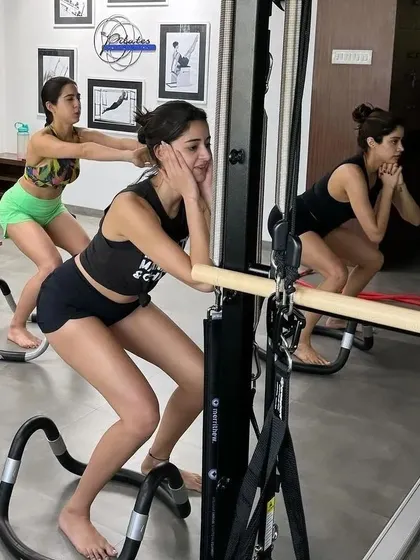 A powerful trio session with Sara Ali Khan, Ananya Panday, and Janhvi Kapoor. Their energy and friendly competition make for an invigorating workout that pushes everyone to be their best.