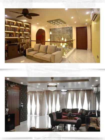 A look at how my doors and woodwork integrate into beautifully designed living spaces, from a cozy library nook to a grand living room.