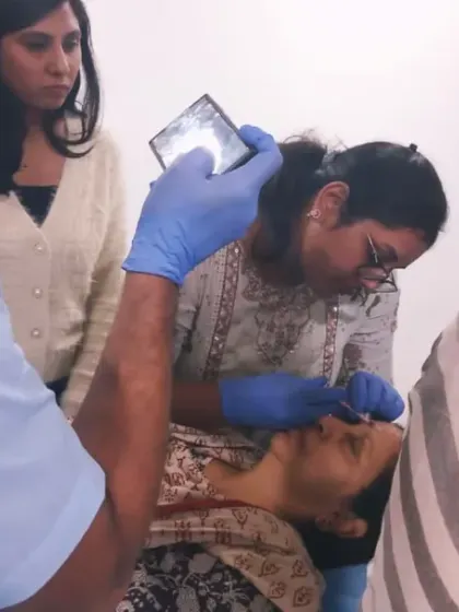 Participating in a hands on Botox workshop. Continuous training is non negotiable for procedures that require such a high degree of skill and precision.
