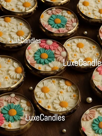 These festive urli candles are decorated with intricate daisy flower designs in beautiful pastel and vibrant colors. They are perfect for adding a floral touch to your Diwali decor.