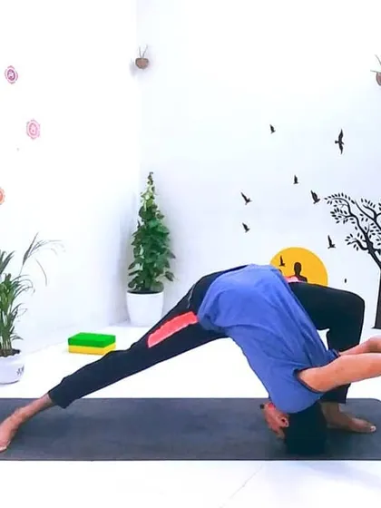 Here I am performing an advanced variation of Dwi Pada Koundinyasana, an arm balance that involves a deep twist. This posture challenges your strength, flexibility, and balance simultaneously, demonstrating the integrated nature of a mature yoga practice.