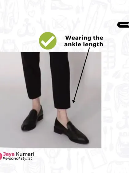 This is the correct way to wear trousers: a clean ankle length that looks polished and intentional.