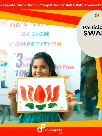 Little artist Swara showcased her talent at our stencil competition with this beautiful lotus painting. We love encouraging creativity in the younger generation.