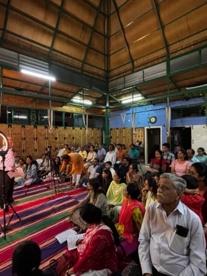 The engaged audience at a Yoga Vichara talk, reflecting our community's commitment to deeper learning.