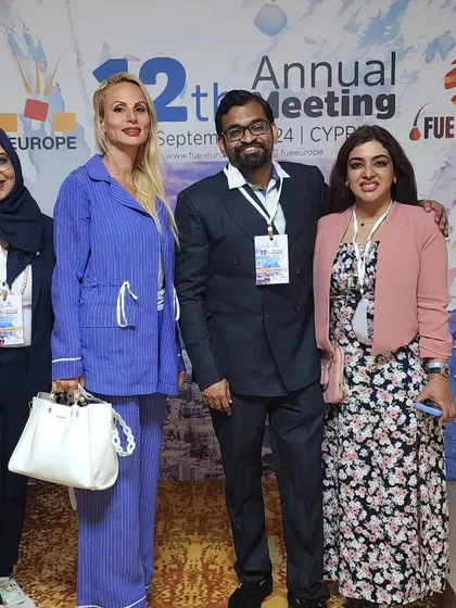 Networking with colleagues from around the world at the 12th Annual FUE Europe Meeting in Cyprus.