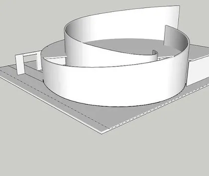 A duplicate image of the spiral cafe concept model.