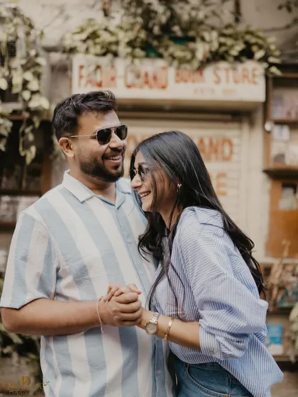 A fun and happy candid of a couple sharing a laugh. This image radiates positive energy and showcases the enjoyable experience of a pre-wedding shoot with me.