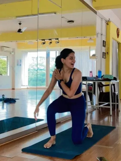 In my element, teaching a dance-inspired move. Pop Pilates® is full of graceful yet powerful movements that improve coordination and strength simultaneously.