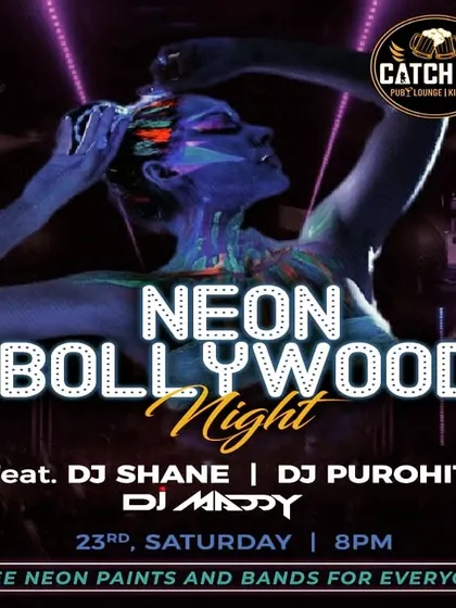 Bringing the glow to the party with a 'Neon Bollywood' night. We provide neon paints and bands to make the experience immersive and colorful.