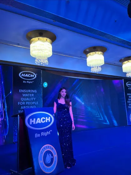 A wider view of the stage at the Hach gala dinner.