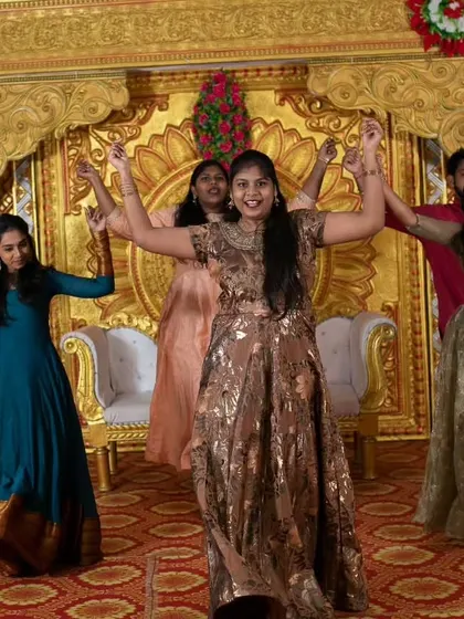 The final pose of a friends' group performance. I ensure every dance has a strong finish that gets a huge round of applause from the audience.