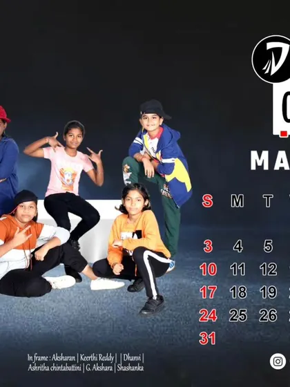 The cool and rhythmic style of Reggaeton, featured by our teen students in the March 2024 calendar.