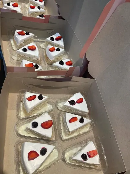 Packing a large order of our popular eggless Milk Pastry slices. They are a hit at parties and corporate functions.