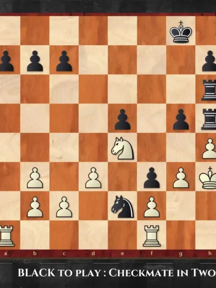 In this position, Black has a forced checkmate in two. This puzzle is a great exercise in calculating short but decisive combinations.