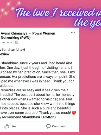 This review from a long-term client emphasizes the accuracy of my predictions and the effectiveness of the simple remedies I provide. It also highlights my honesty in advising when a session is not needed.